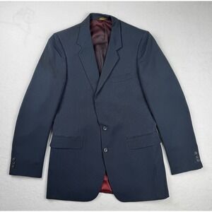 Pierre Balmain Blazer Pinstripe Navy Jacket Tailored Vintage Size Medium